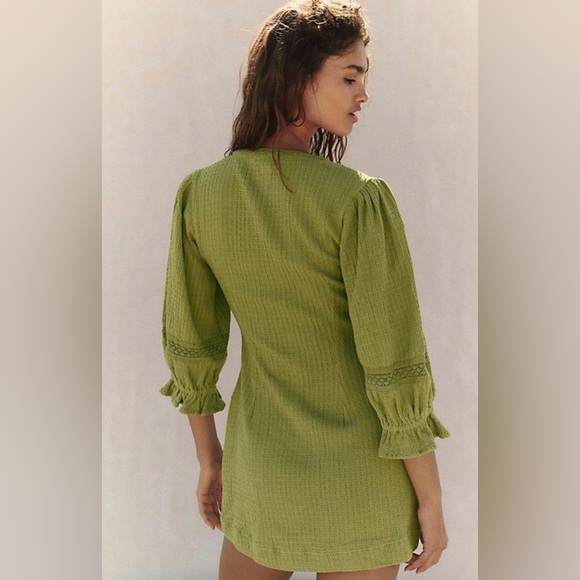 Free People Jules Mini Shift Dress NWT Color Golden Lime - Picture 2 of 10